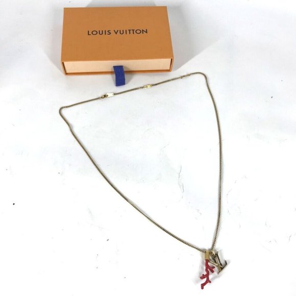 LOUIS VUITTON M68903 coral motif LV initial coral Accessories chain Necklace - Picture 16 of 16